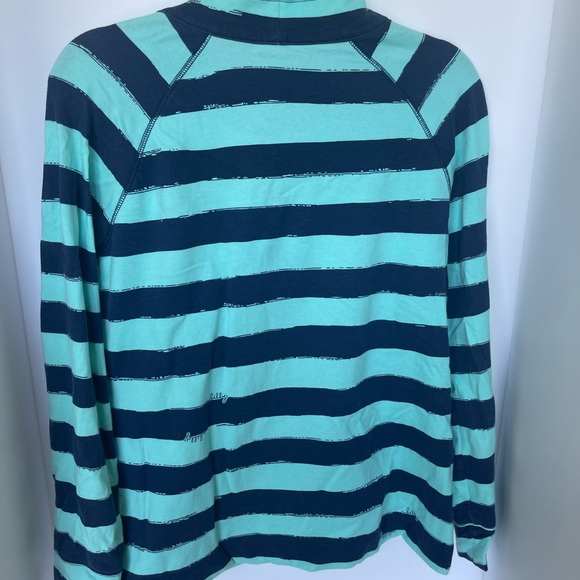 Lilly Pulitzer 3/4 zippered top. Size L. Color Aqua and Navy - Picture 3 of 12